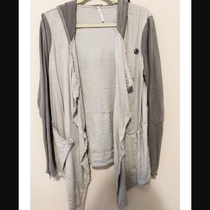 Free People hooded asymmetrical lightweight outerwear